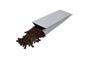 ALUMINIUM BAGS FOR 500gr OF COFFEE 30x10cm WHITE